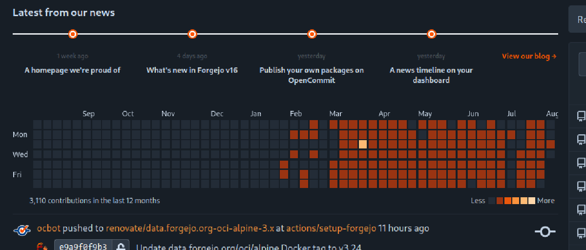 A news timeline on your dashboard
